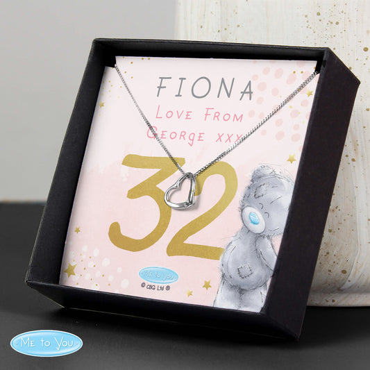 Personalised Me To You Birthday Age Sentiment Silver Tone Necklace and Box