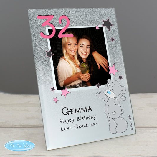 Personalised Me To You Glitter Glass Birthday Age Photo Frame